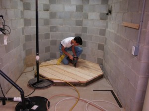 Preparing a platform for the storage tank