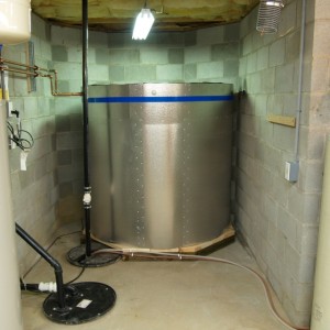 Tank set up in place, no plumbing