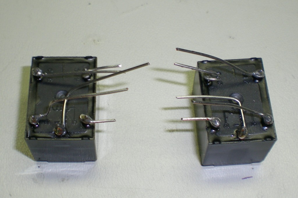 Two relays with prepared leads