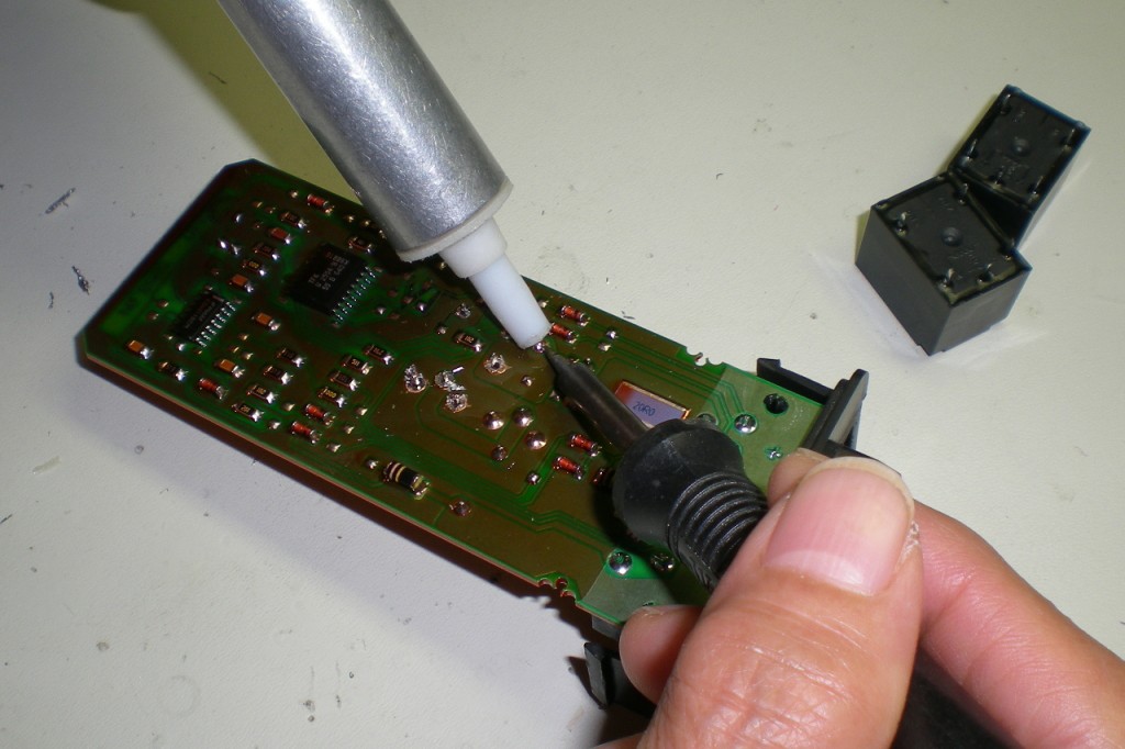 Desoldering relays from controller PCB