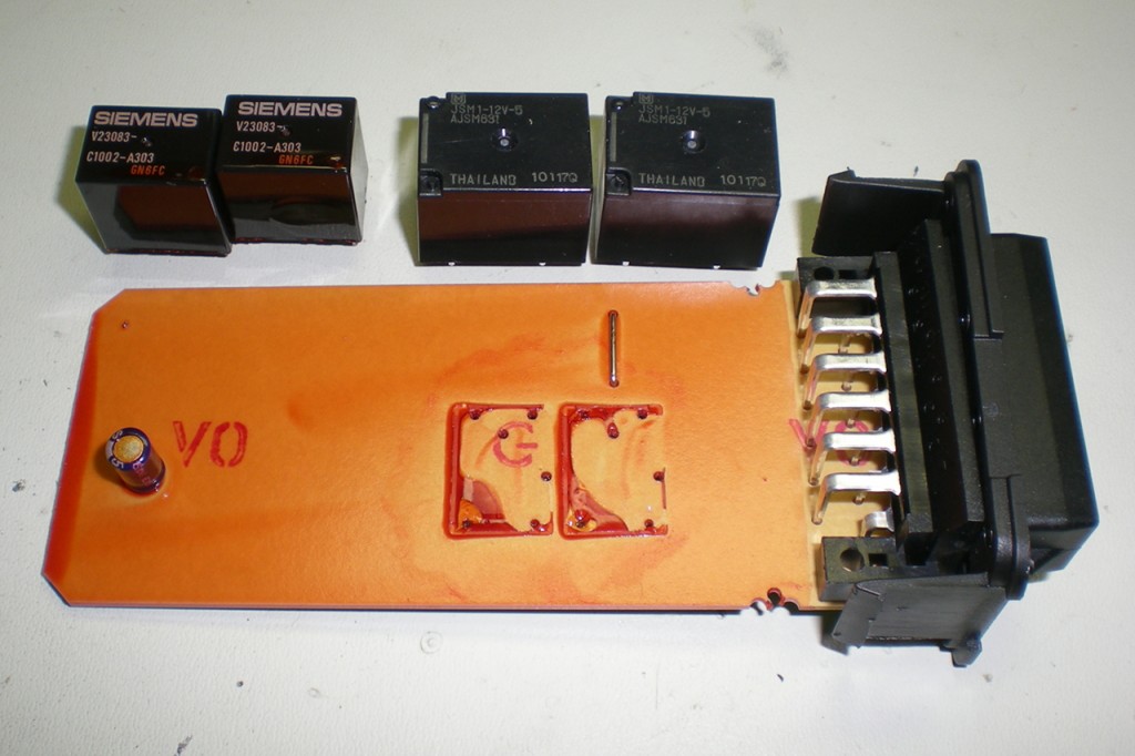 Controller top side with relays removed